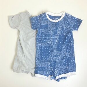Burt's Bees Baby Short Sleeve Rompers, 3-6 months
